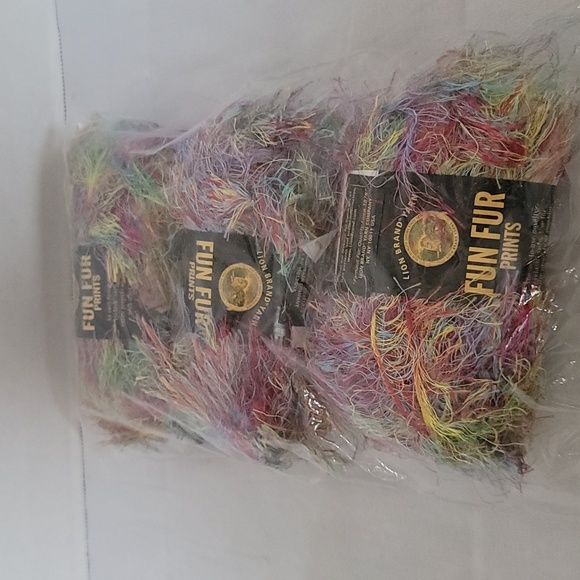 Lion Brand yarn Fun Fur prints "Rainbow" (3 pack) - Picture 1 of 3
